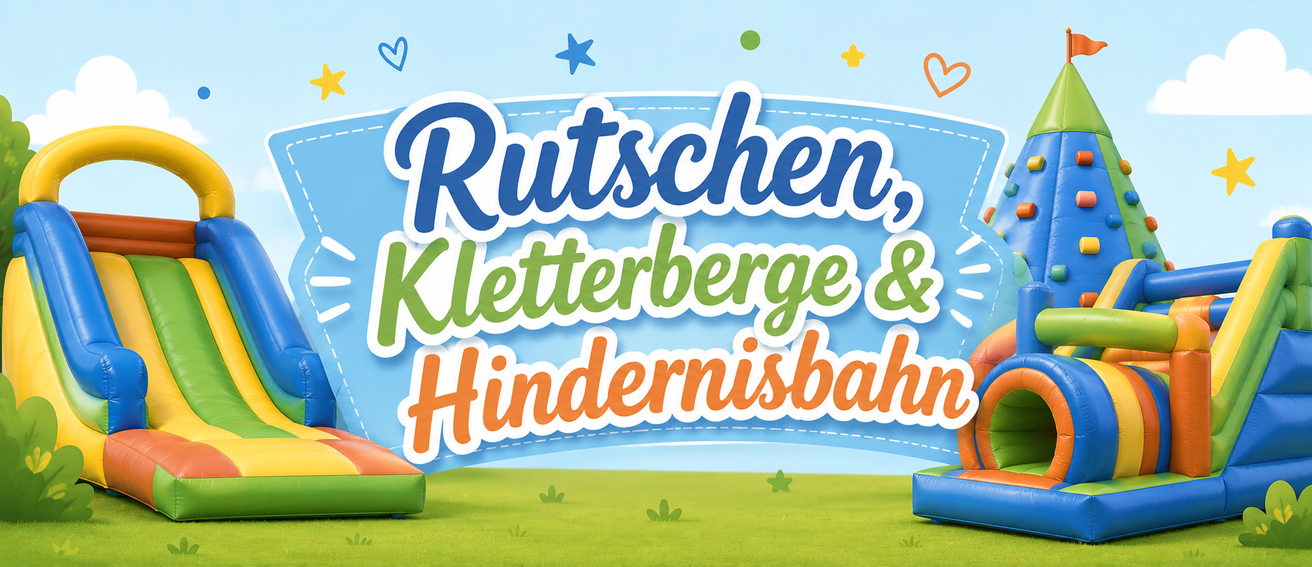 Rutschen, Kletterberge & Hindernisbahn